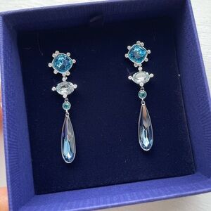 Swarovski Olive Collection Aqua Drop Earrings